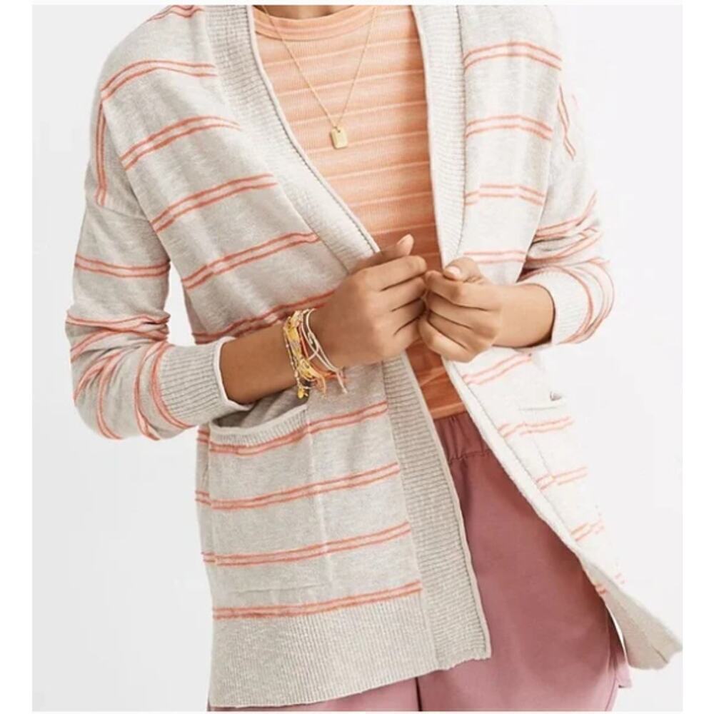 Madewell Womens‎ Open Cardigan Sweater Size Small Open Stripe Preppy Casual Fall